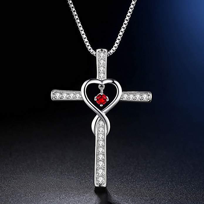 Cross Religious Belief Inlaid Zircon Pendant