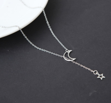 Moon Star Necklace Clavicle Chain Short Necklace