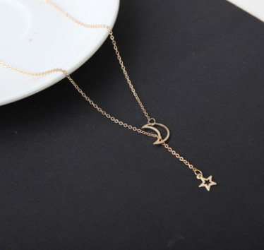 Moon Star Necklace Clavicle Chain Short Necklace