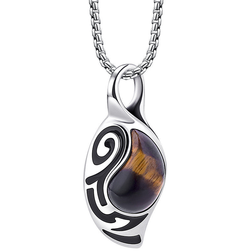 Tiger Eye Stone Men's Necklace