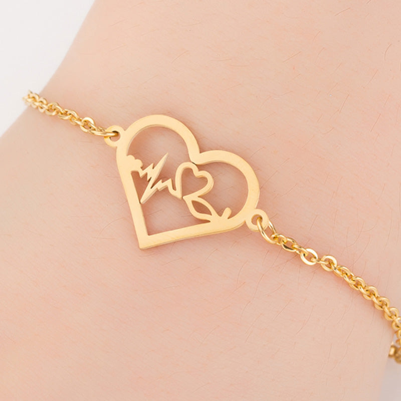 Gold Color Charms Bracelet Femme