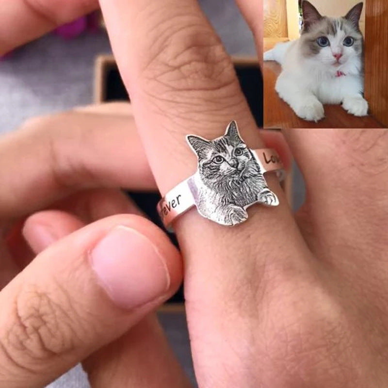 Stainless Steel Custom Pet Photo Rings