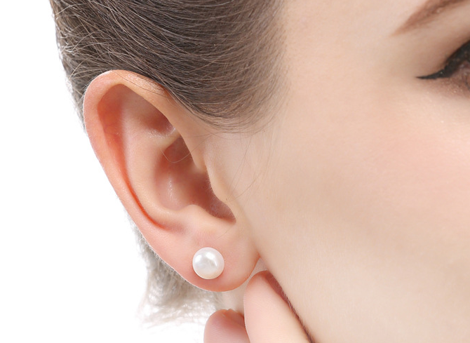 Pearl stud earrings