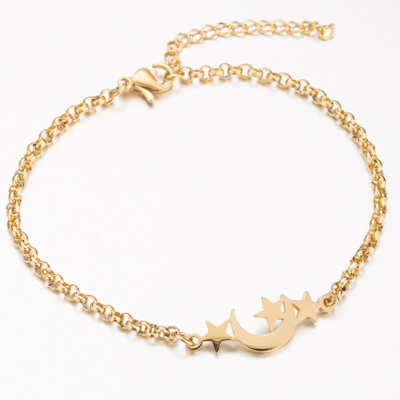 Gold Color Charms Bracelet Femme