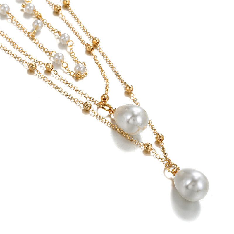 Baroque Pearl Tassel Multi-layer Necklace