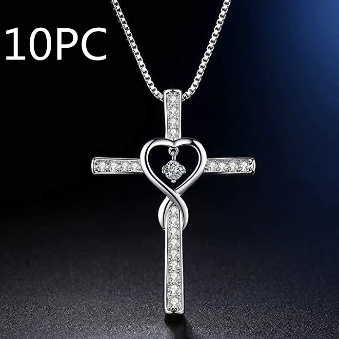 Cross Religious Belief Inlaid Zircon Pendant