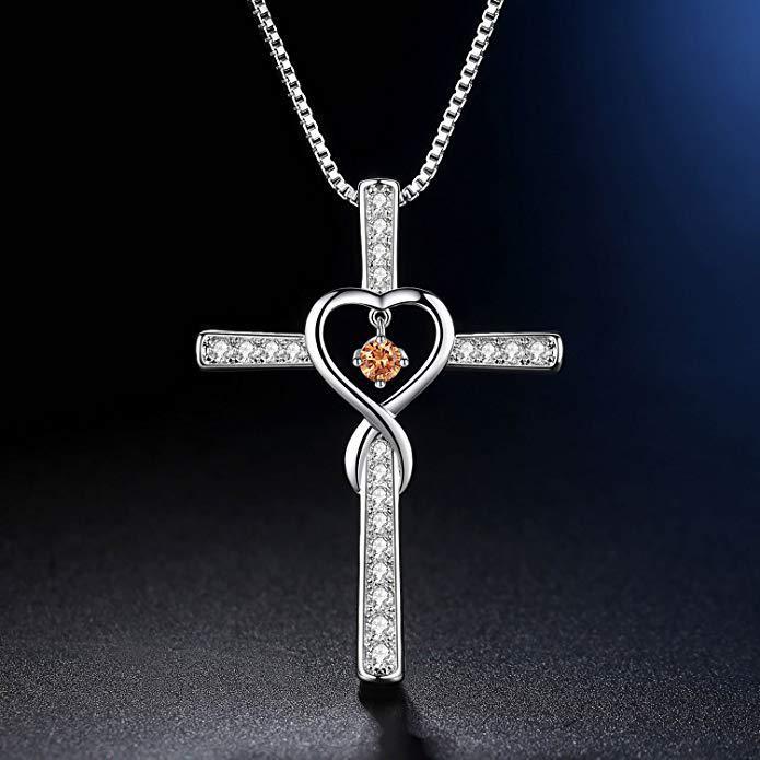 Cross Religious Belief Inlaid Zircon Pendant