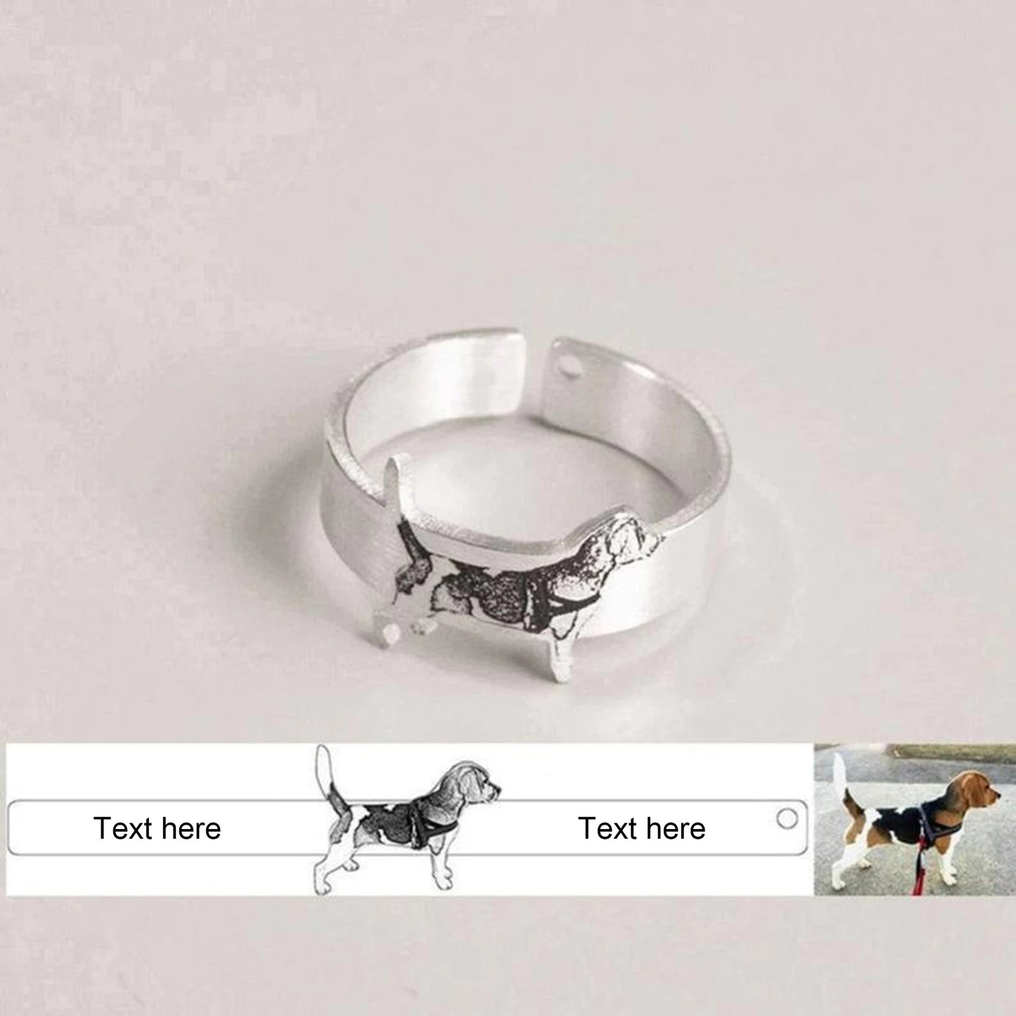 Stainless Steel Custom Pet Photo Rings