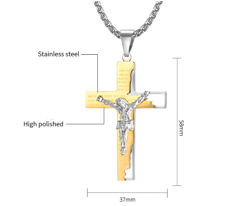 Titanium Steel Jesus Cross