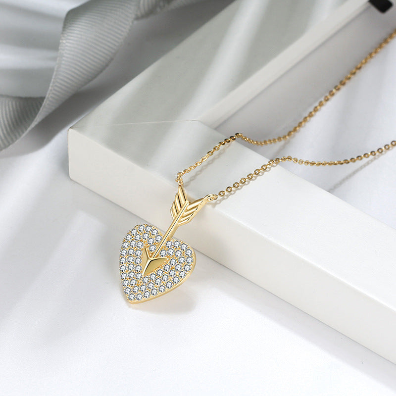 Diamond Necklace Heart Shaped Net