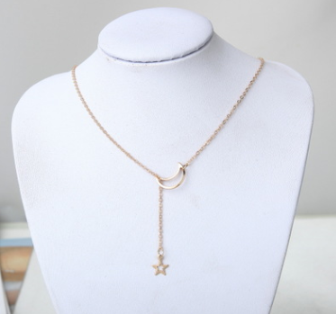 Moon Star Necklace Clavicle Chain Short Necklace