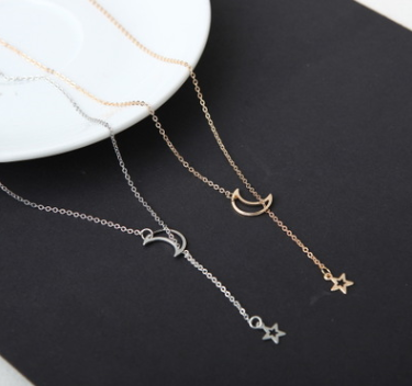 Moon Star Necklace Clavicle Chain Short Necklace