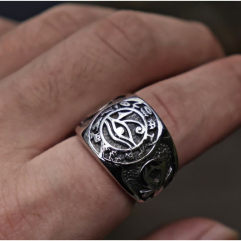 Creative Symbol Men's Titanium Steel Ring