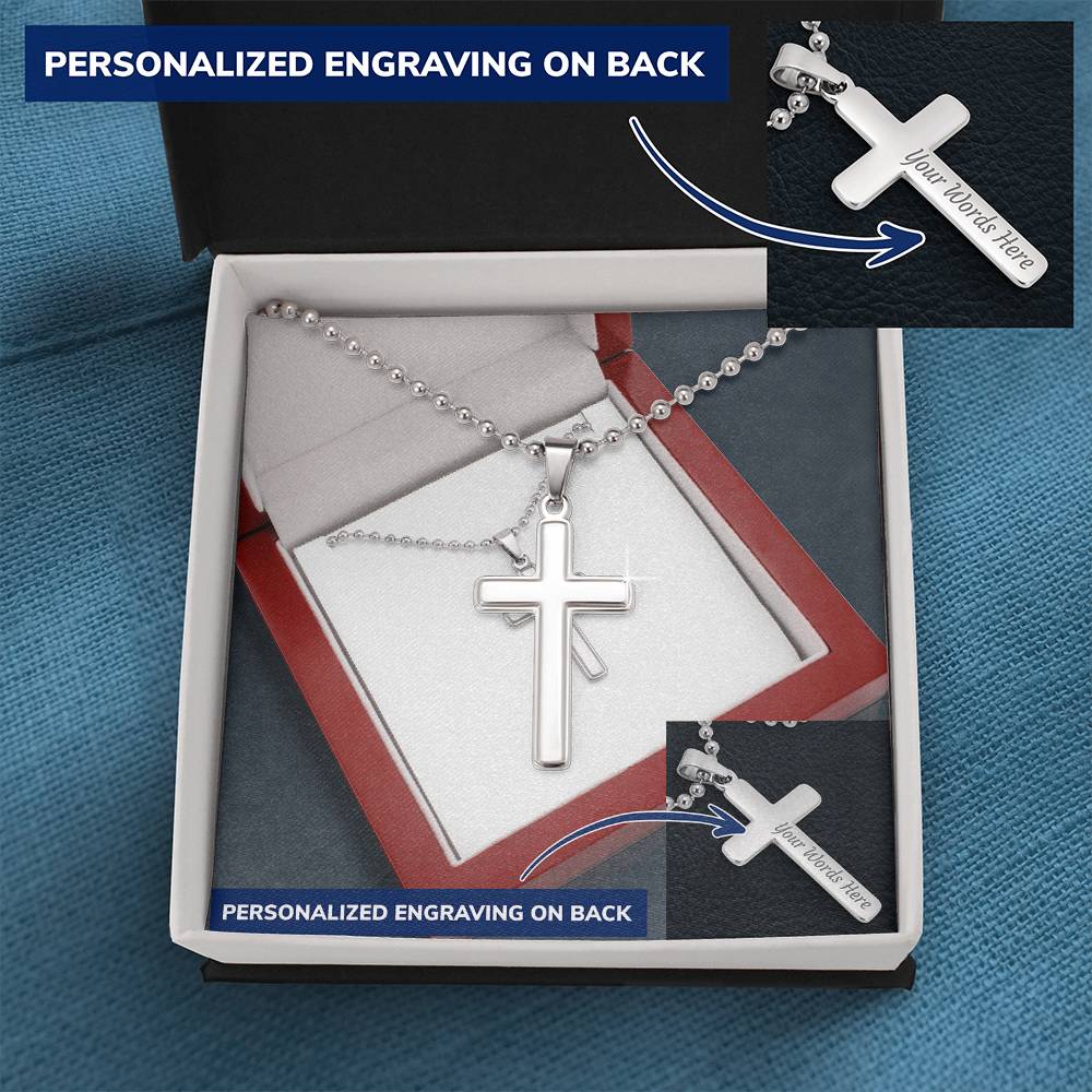 Personalized Cross with Ball Chain