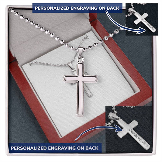 Personalized Cross with Ball Chain