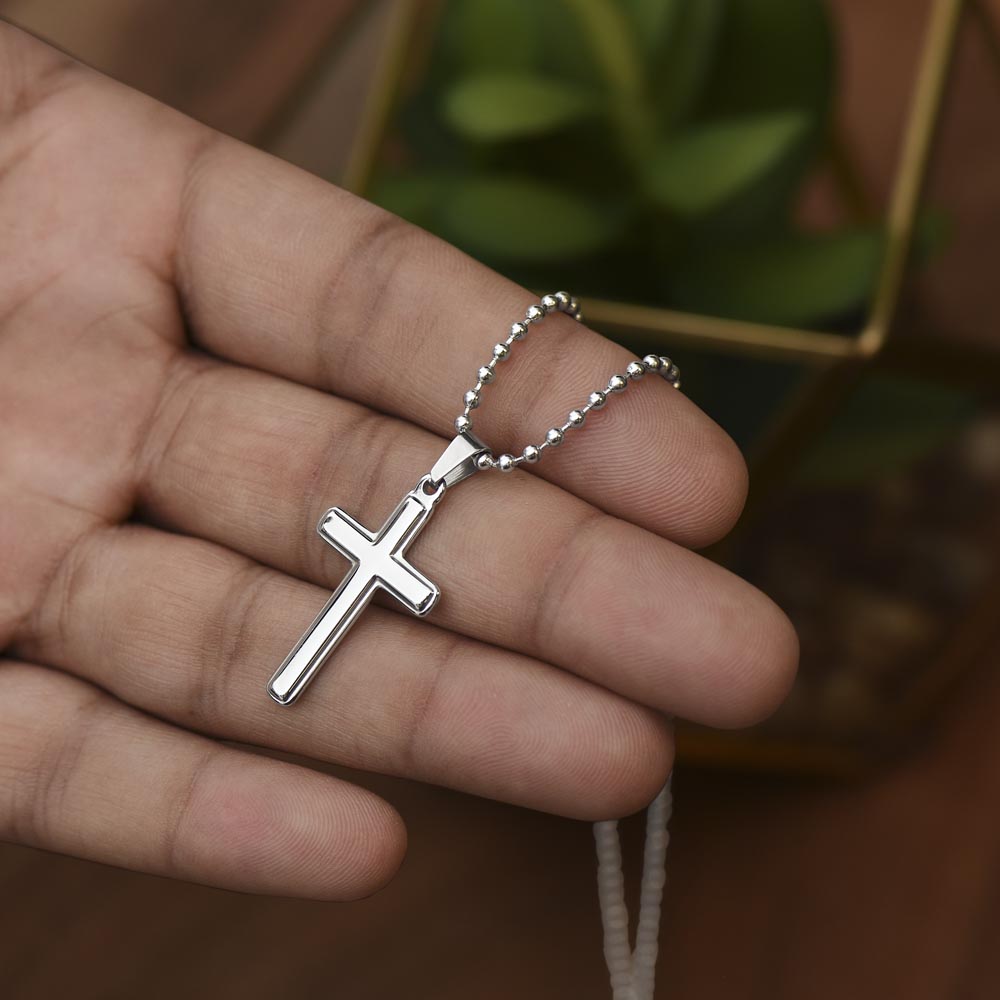 Stainless Cross Necklace w/ Ball Chain