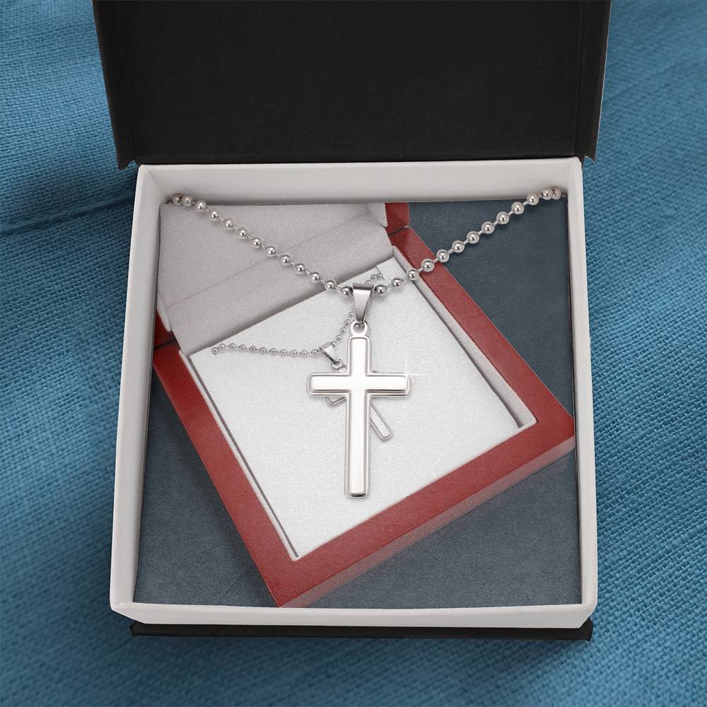 Stainless Cross Necklace w/ Ball Chain