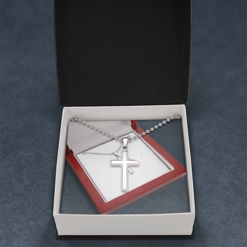 Stainless Cross Necklace w/ Ball Chain