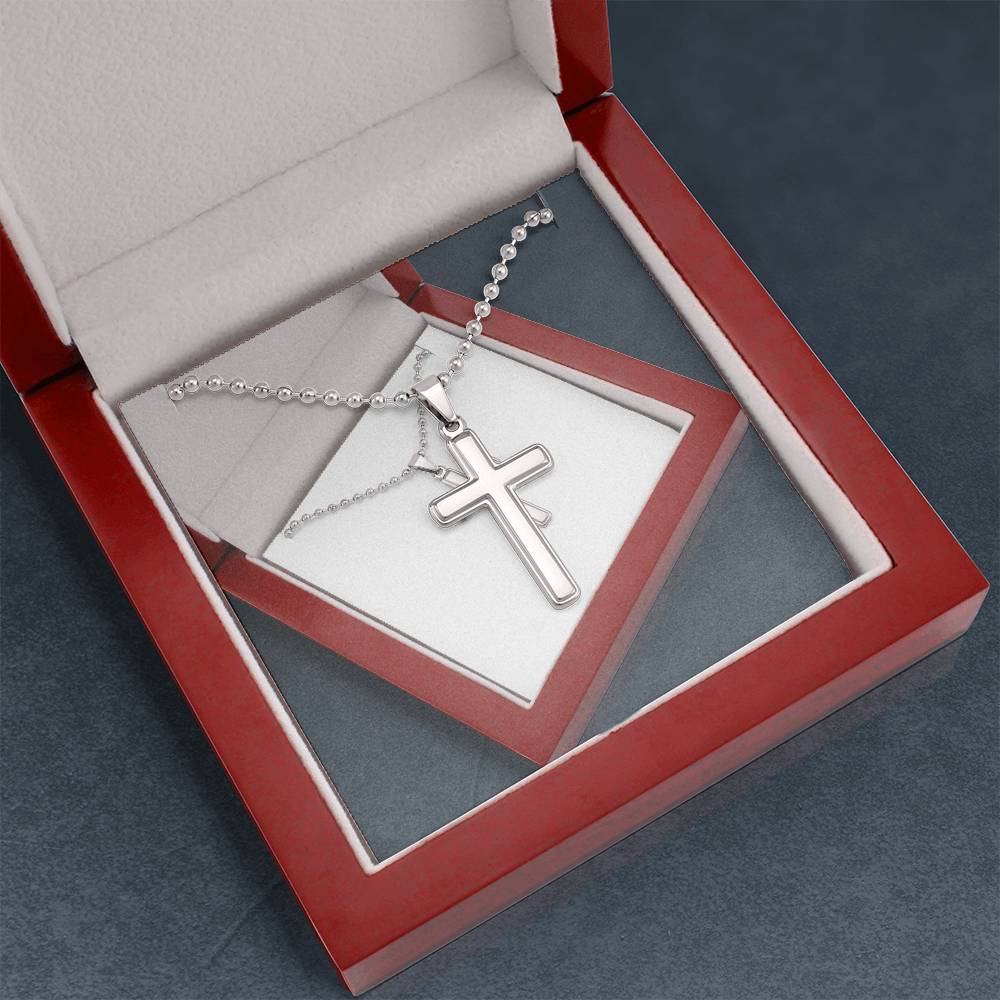 Stainless Cross Necklace w/ Ball Chain