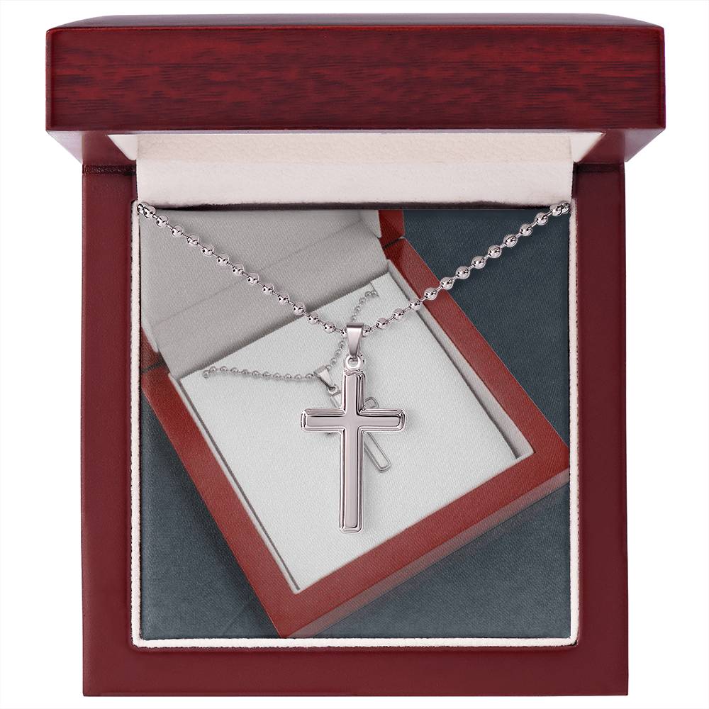 Stainless Cross Necklace w/ Ball Chain