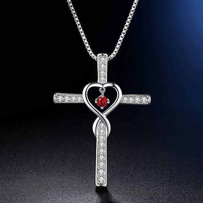 Cross Religious Belief Inlaid Zircon Pendant