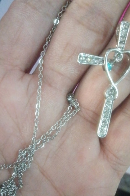 Cross Religious Belief Inlaid Zircon Pendant