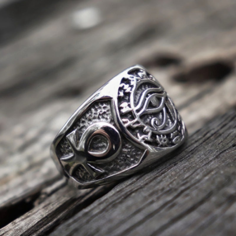 Creative Symbol Men's Titanium Steel Ring