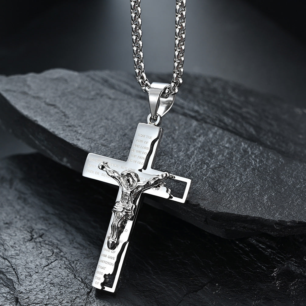 Titanium Steel Jesus Cross