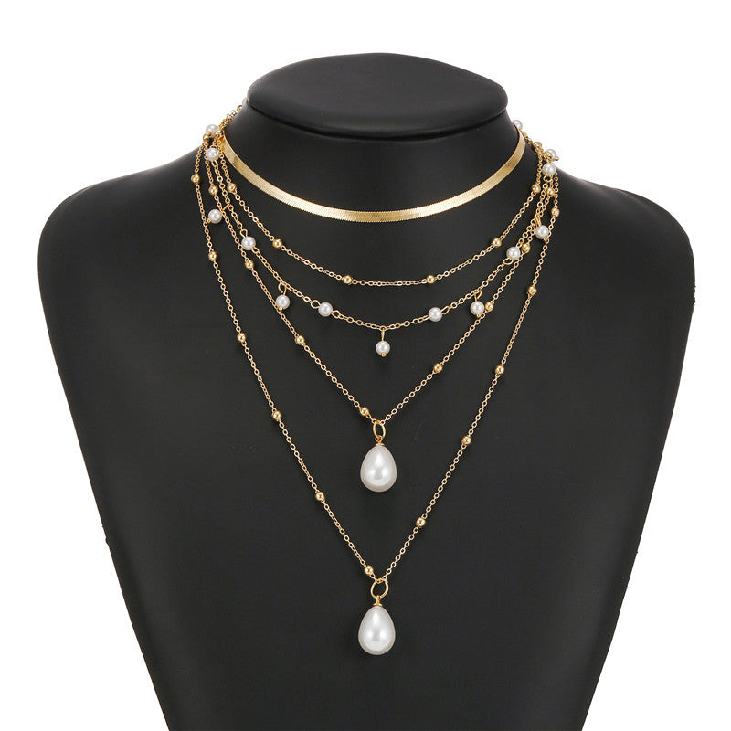 Baroque Pearl Tassel Multi-layer Necklace