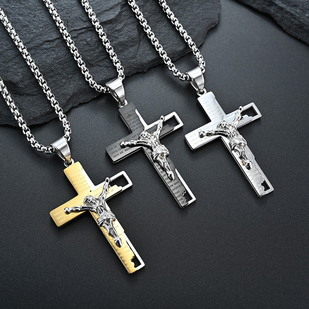 Titanium Steel Jesus Cross