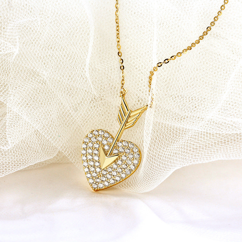 Diamond Necklace Heart Shaped Net